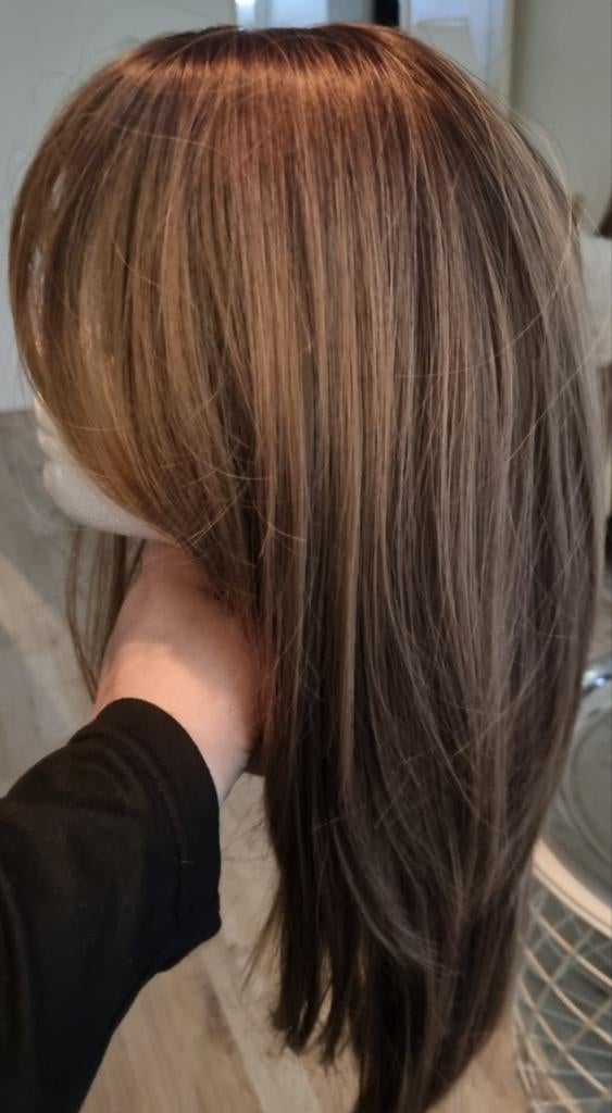 Lichtbruin gemeleerd haarwerk. Nieuw, Sieraden, Tassen en Uiterlijk, Uiterlijk | Haarverzorging, Ophalen of Verzenden, Pruik of Haarverlenging