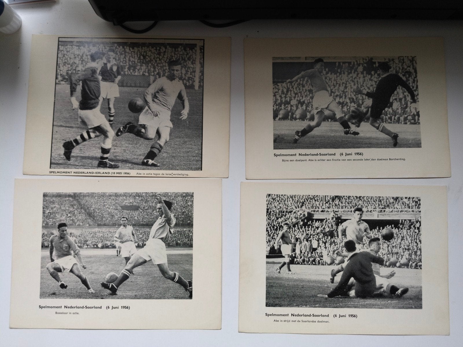 Historische voetbalfoto's Nederland-Saarland 1956, Verzenden, Zo goed als nieuw, Overige binnenlandse clubs, Poster, Plaatje of Sticker