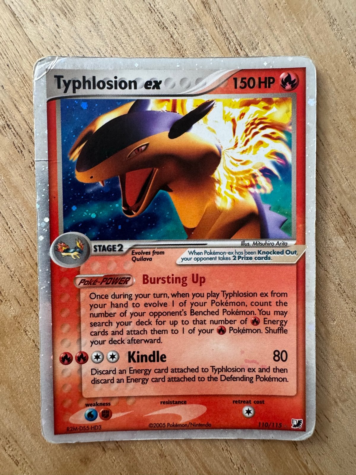 Pokémon Kaart: Typhlosion ex 150 HP (2005), Hobby en Vrije tijd, Verzamelkaartspellen | Pokémon, Ophalen of Verzenden, Gebruikt