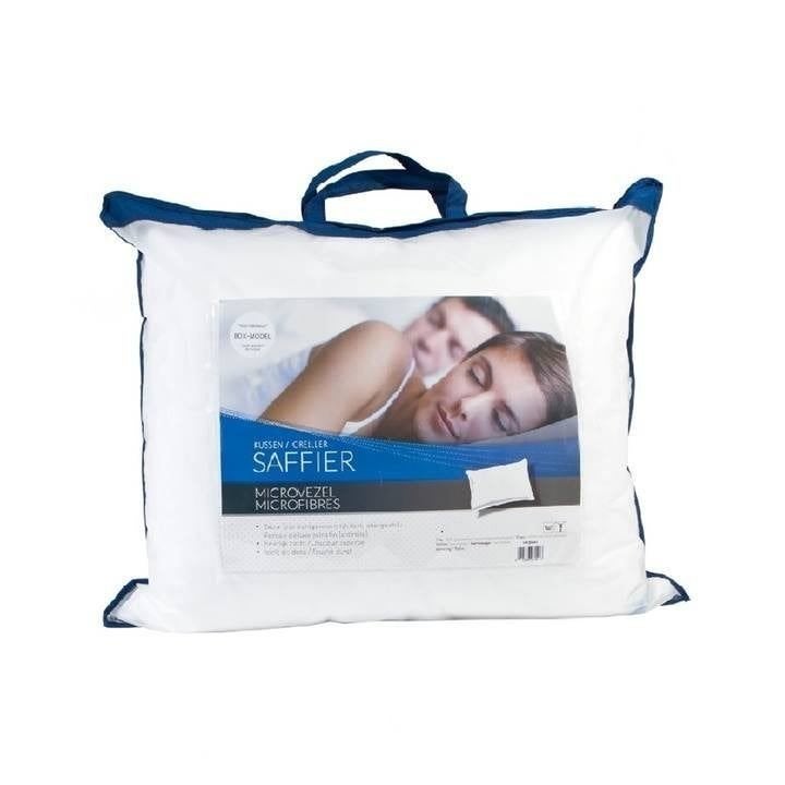 Cley Saffier microvezel hoofdkussen 60x70 nieuw, Eenpersoons, Verzenden, Wit, Nieuw