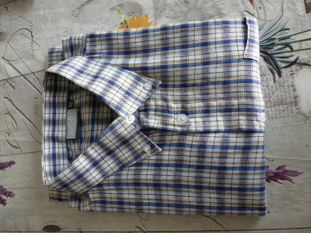 2 - Blouse l. mouwen XXL Ruitje, Blauw, Nieuw, Ophalen of Verzenden, Overige halswijdtes