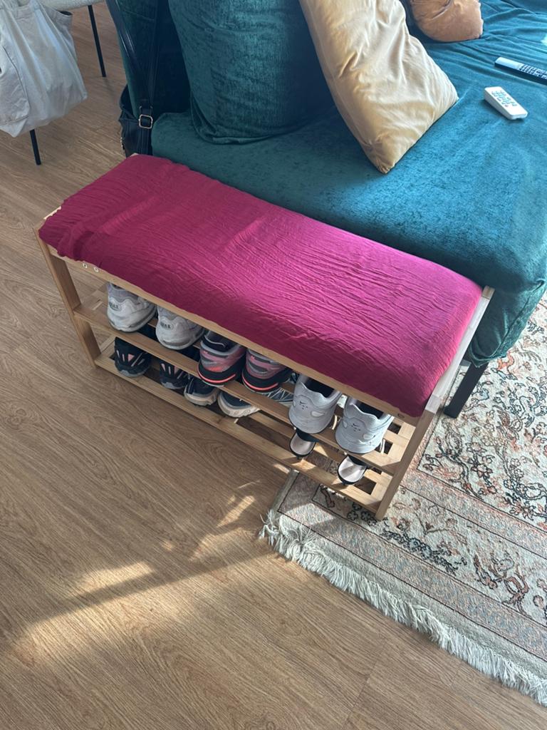 Bamboo voetenbankje, Ophalen, Zo goed als nieuw, Rechthoekig, Minder dan 50 cm