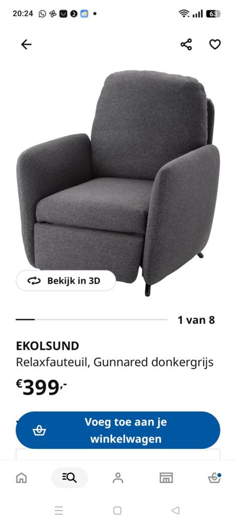 Ekolsund Relax stoel, Huis en Inrichting, Ophalen