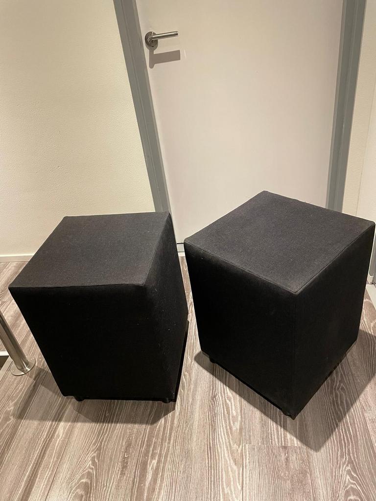 2 antraciet stoffen nachtkastjes - Hälsing, Ophalen, Zo goed als nieuw, Minder dan 45 cm