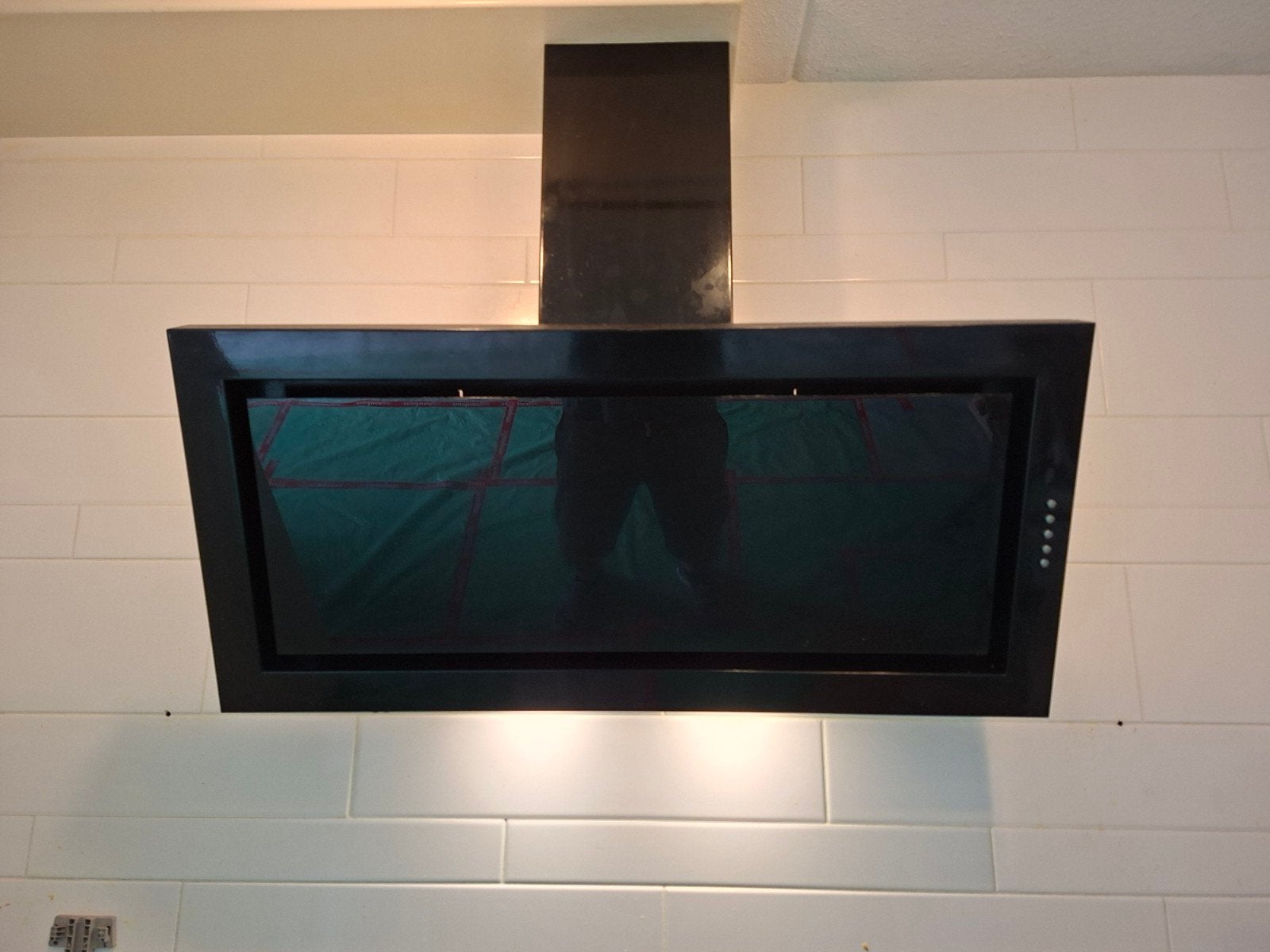 Design Schuine Afzuigkap 90cm met LED Verlichting, Witgoed en Apparatuur, Ophalen, Wandschouwkap, Zo goed als nieuw, Vrijstaand