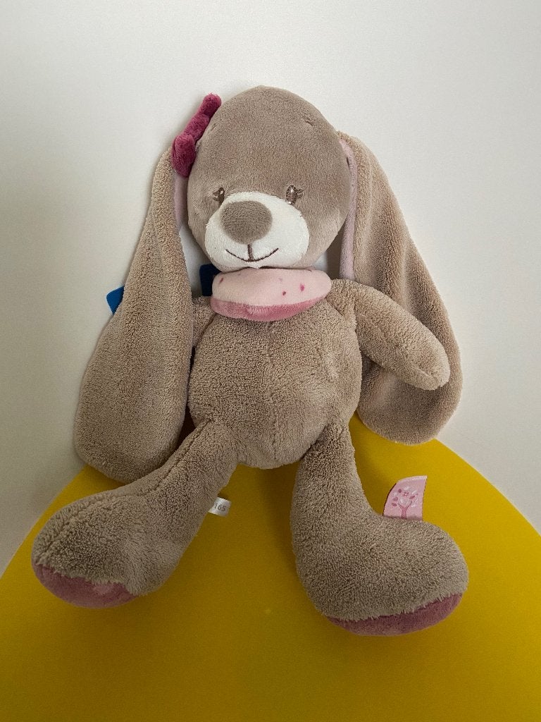 K4661 Nattou konijn bruin roze, Ophalen of Verzenden, Zo goed als nieuw, Konijn