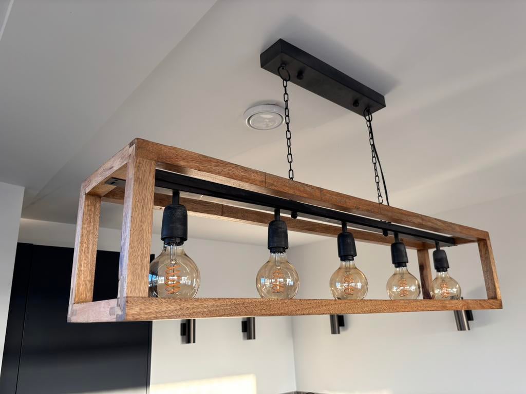 Hanglamp Dennis Mangohout (Cavetown), Ophalen of Verzenden, Zo goed als nieuw, Hout, Minder dan 50 cm