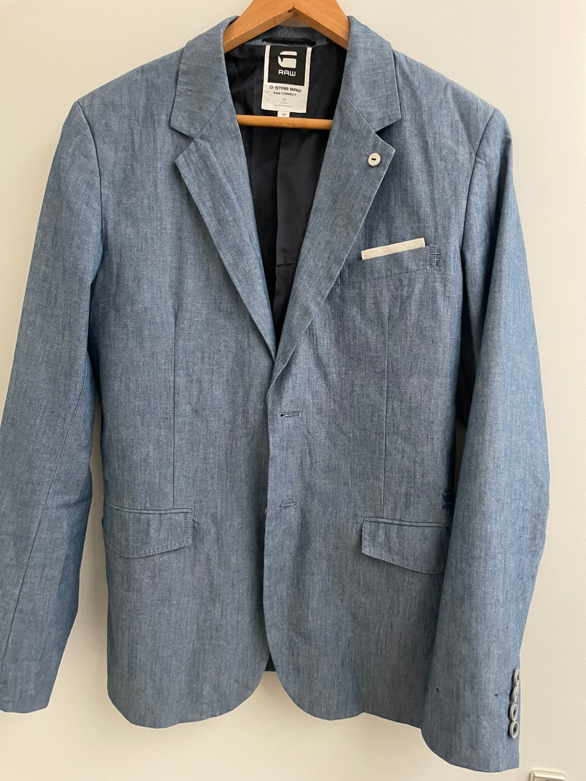 Heten colbert gstarraw, Ophalen of Verzenden, Zo goed als nieuw, Maat 52/54 (L), Blauw