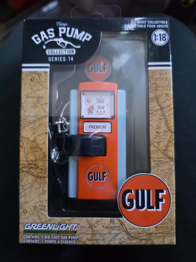 GreenLight GULF Gas Pomp Model 1:18 - Vintage Collectible, Ophalen of Verzenden, Greenlight, Onbekend, Onbekend