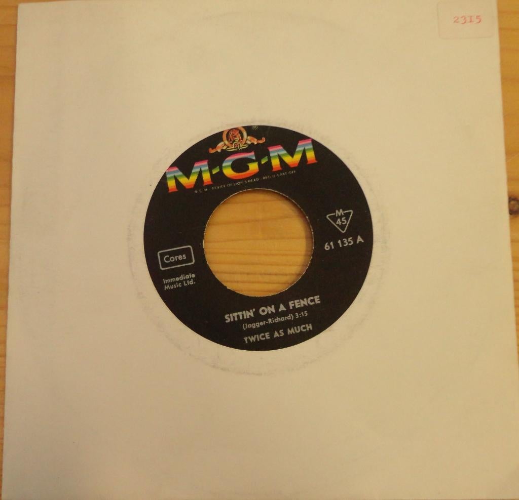 Twice a Much > Sittin on a fence, Gebruikt, 7 inch, Single, Ophalen of Verzenden