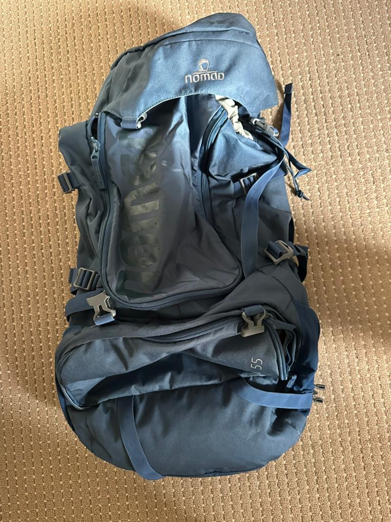 NOMAD Batura 55L backpack blauw – zo goed als nieuw, Ophalen of Verzenden, Zo goed als nieuw, Blauw, 30 cm of meer