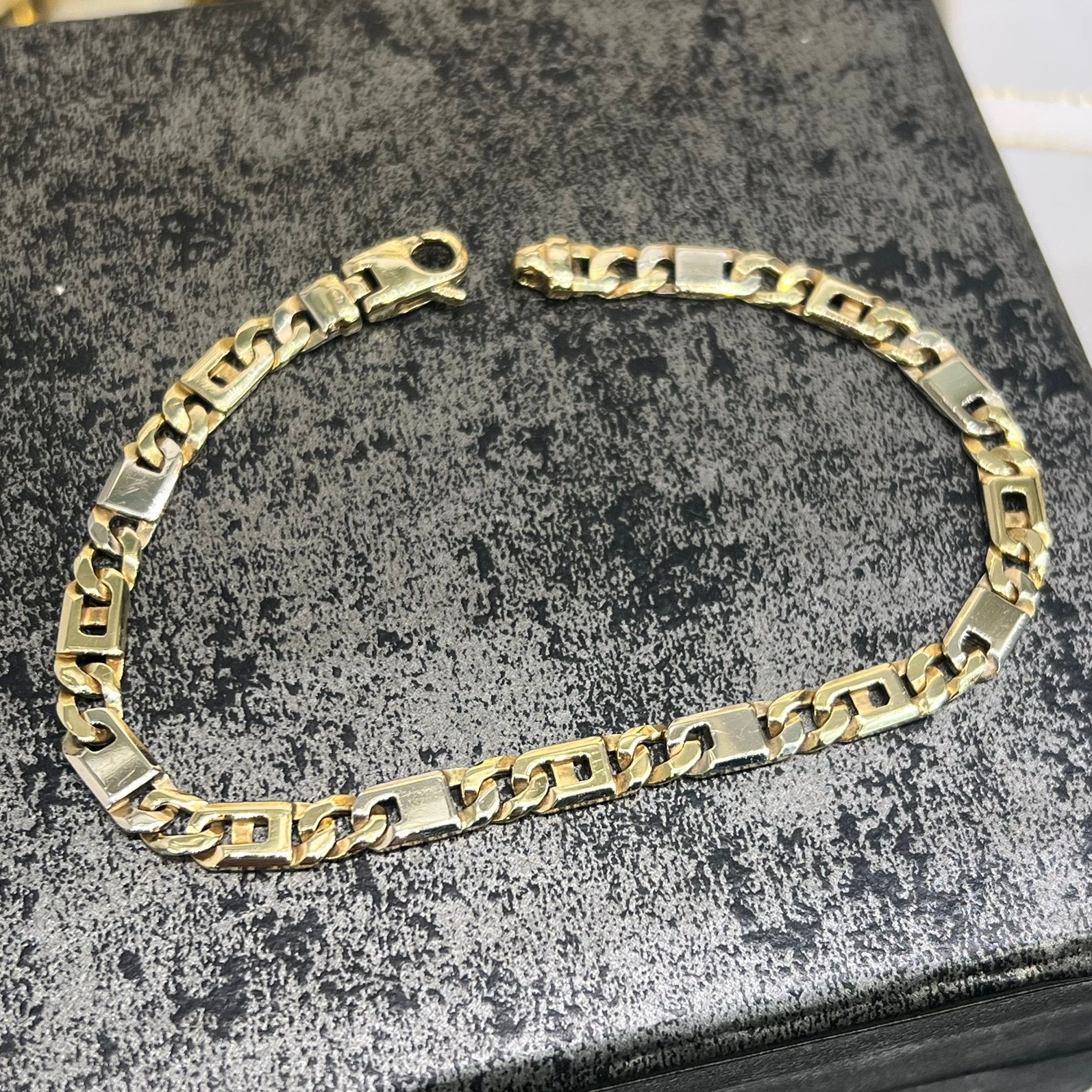 14 karaat gouden armband massief rolex schakel, Ophalen of Verzenden, Zo goed als nieuw, Goud