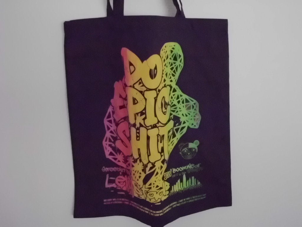 1x boomwear, zwarte linnen tas, logo en opdruk: do epic sh*t, Ophalen, Zo goed als nieuw, Zwart, Overige merken