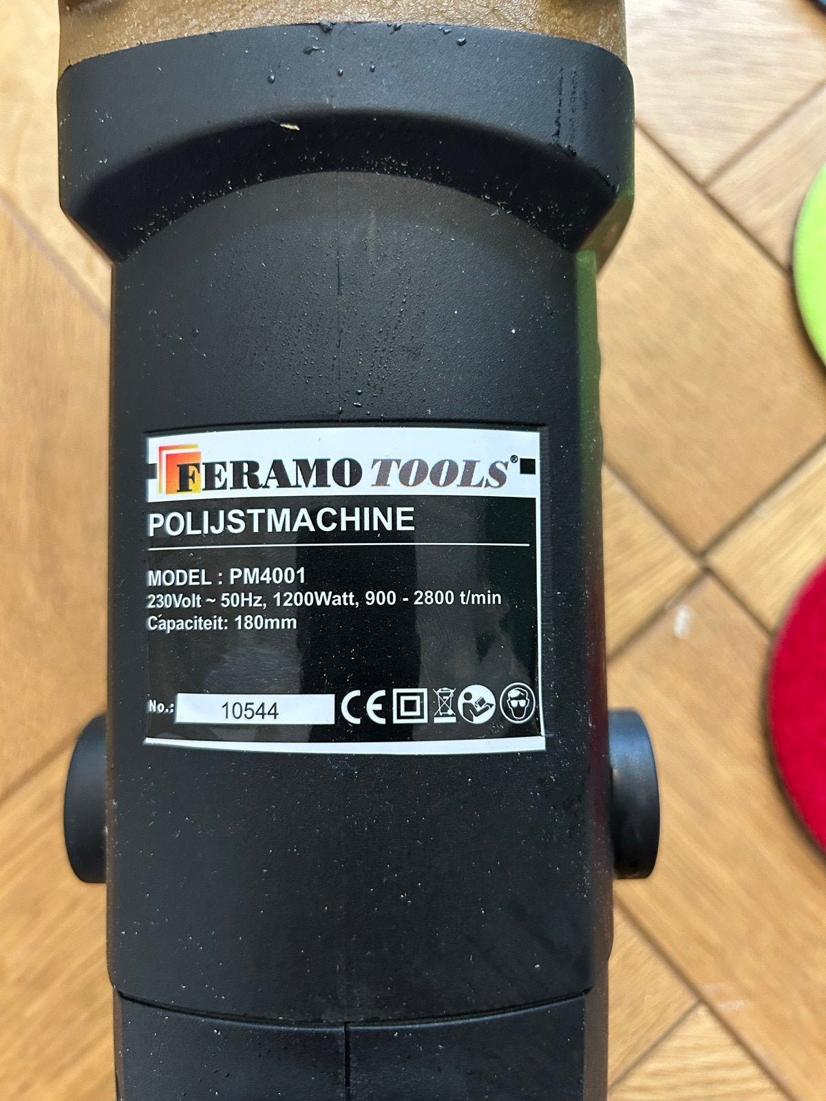 Feramo Tools PM4001 Polijstmachine - 1200W, 180mm, Doe-het-zelf en Verbouw, Ophalen of Verzenden, Zo goed als nieuw