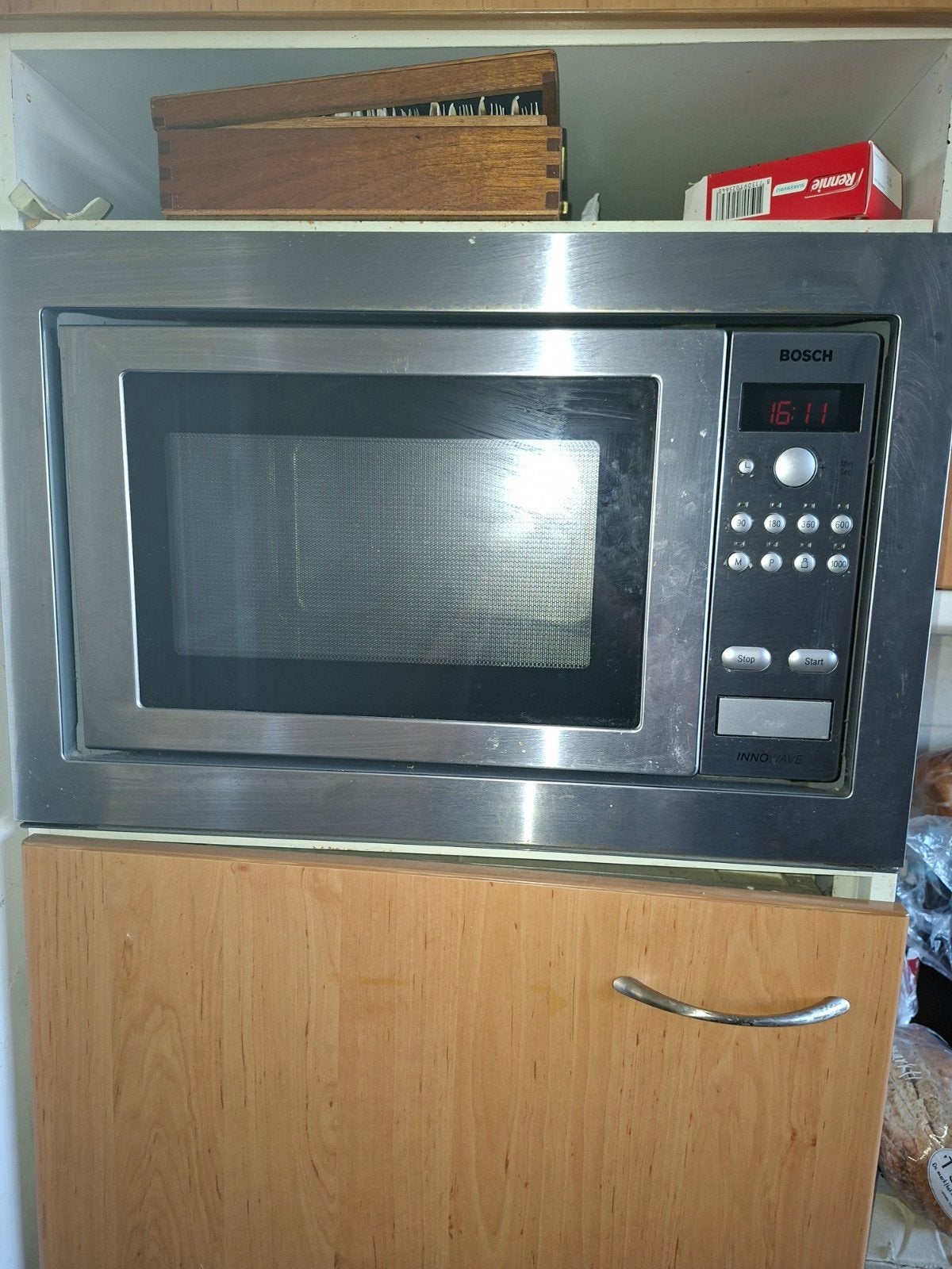 Bosch Inbouw Magnetron - RVS, Witgoed en Apparatuur, Magnetrons, Ophalen, Gebruikt, 60 cm of meer, Magnetron