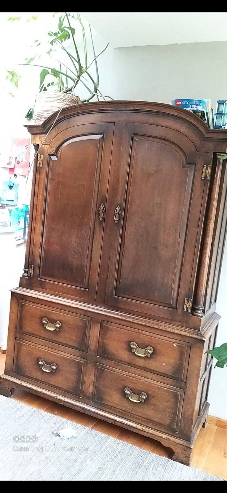 Antieke houten kast met lades en planken, Antiek en Kunst, Antiek | Meubels | Kasten, Ophalen