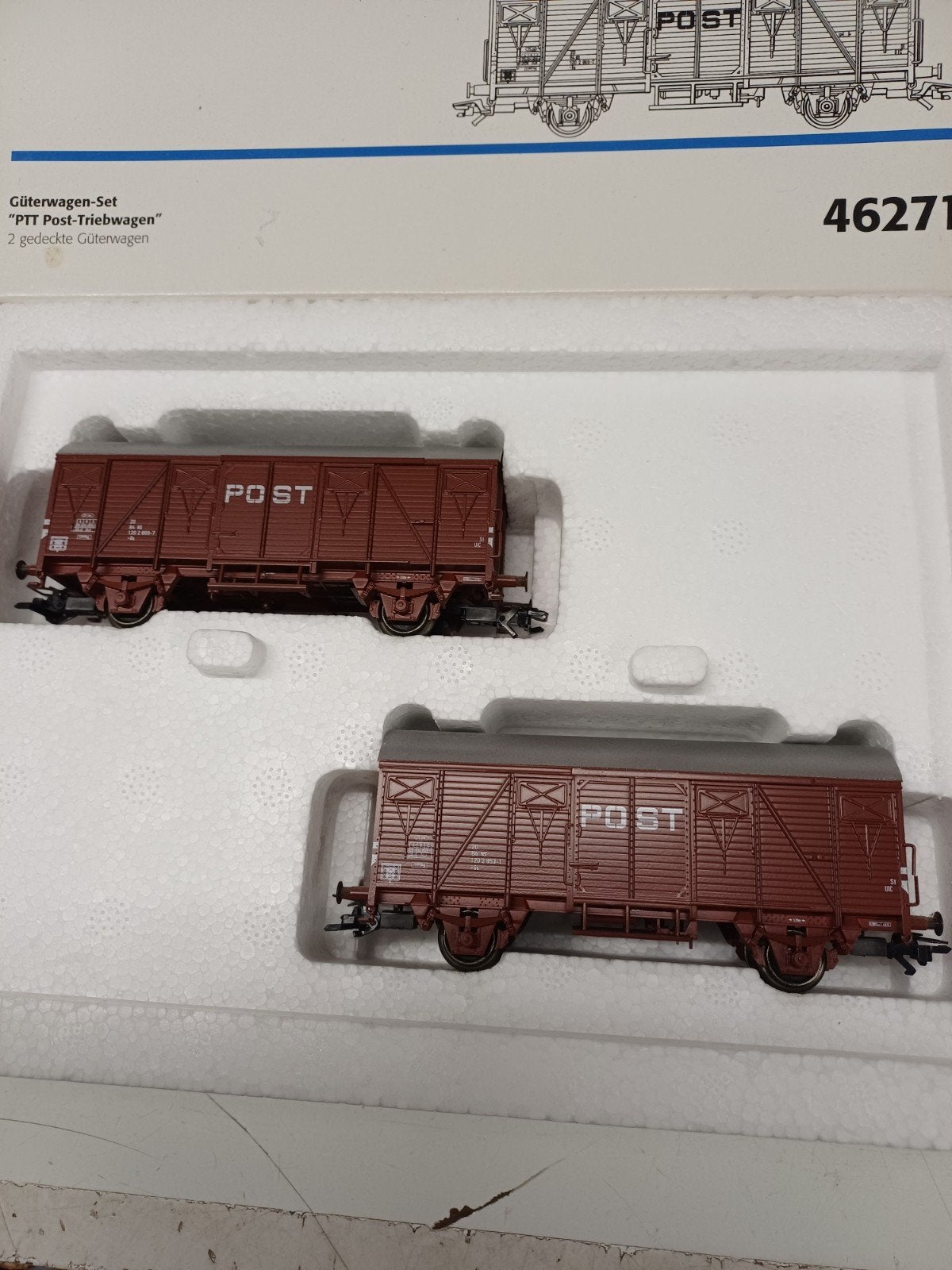 Marklin 46271 wagenset PTT post NS - zeer goede staat, Wisselstroom, Wagon, Ophalen of Verzenden, Märklin