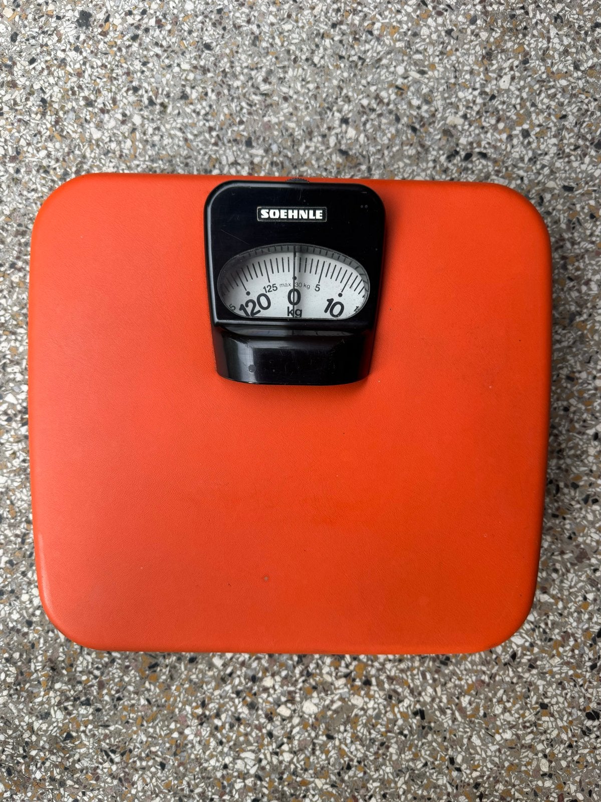 Vintage Soehnle Personenweegschaal - Oranje, Ophalen, Gebruikt, Analoog, 100 kg of meer