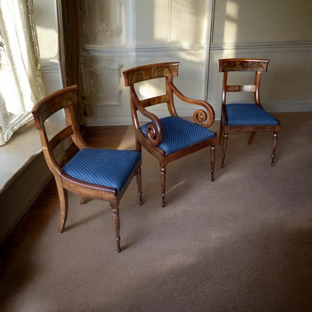 Twee Biedermeier mahonie stoelen,1830, Ophalen