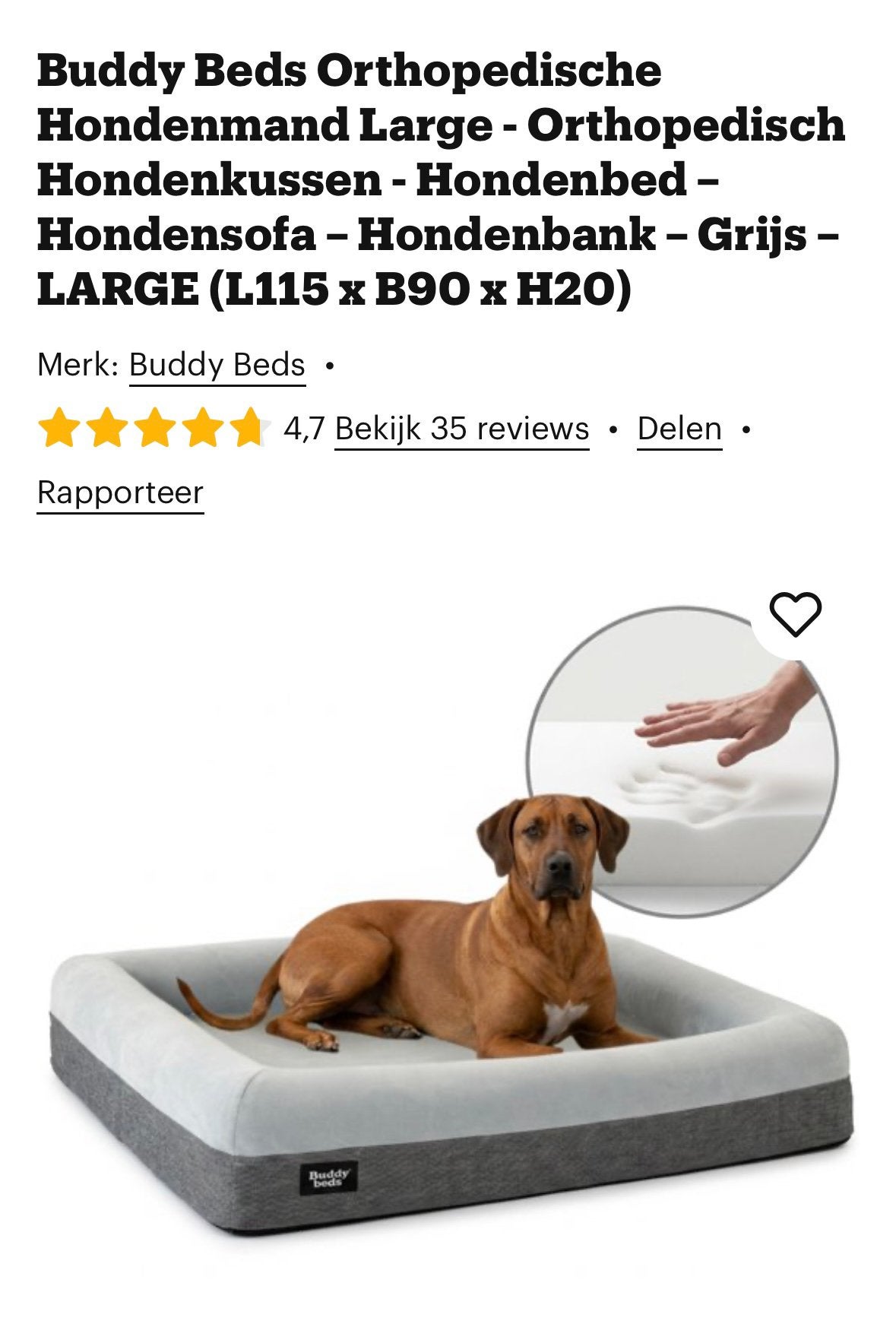 Buddybed, Dieren en Toebehoren, Hondenmanden, Ophalen, Nieuw