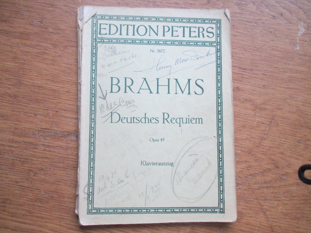 Brahms - deutsches requem - opus 45 - piano uittreksel, Gebruikt, Klassiek, Ophalen of Verzenden, Artiest of Componist