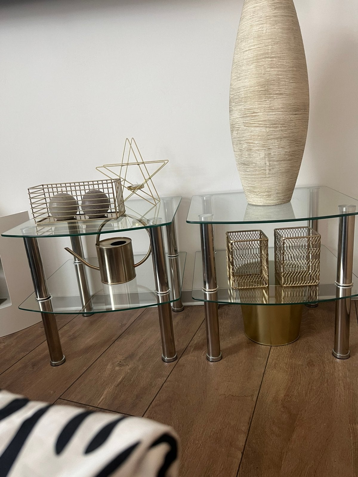 Set van 2 bijzettafeltjes,samengevoegd als salontafel, Minder dan 55 cm, Rond, Ophalen, 45 tot 60 cm