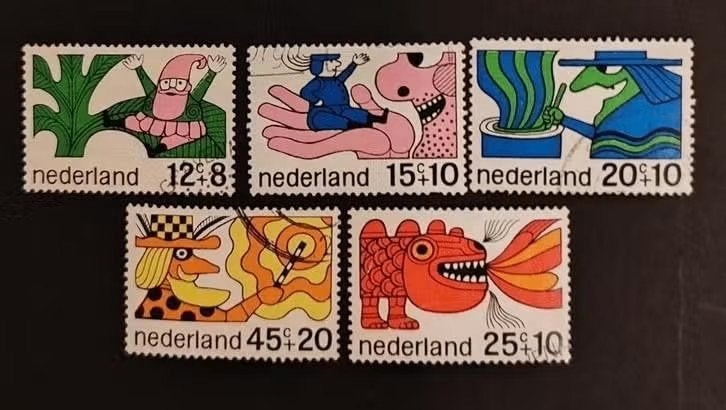 Nederland NVPH 912 - 916, Ophalen of Verzenden, Na 1940, Gestempeld