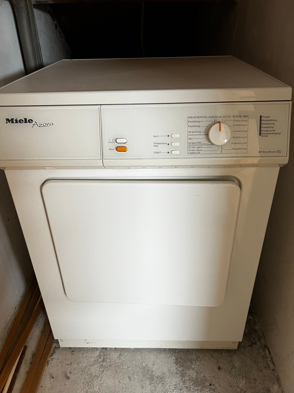 Miele Azora Luchtafvoerdroger - Goed Werkend, Witgoed en Apparatuur, Wasdrogers, Ophalen, 6 tot 8 kg, Gebruikt, Luchtafvoer
