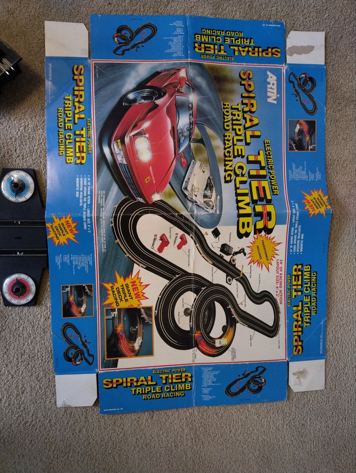Vintage Artin Spiral Tier Triple Climb Racebaan, Gebruikt, Onderdelen, Zelf te bouwen, Elektrisch
