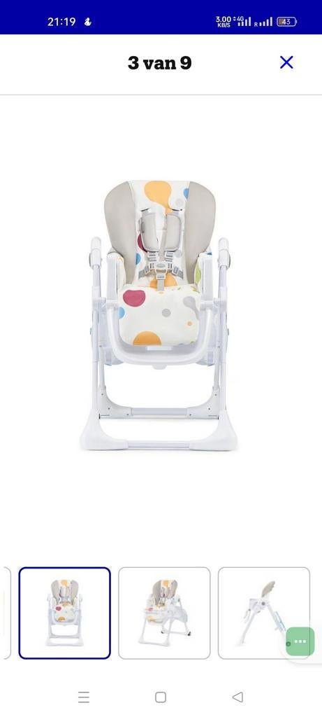 Kinderkraft YUMMY Hoge Kinderstoel - Zo goed als nieuw!, Ophalen of Verzenden, Zo goed als nieuw, Meegroeistoel
