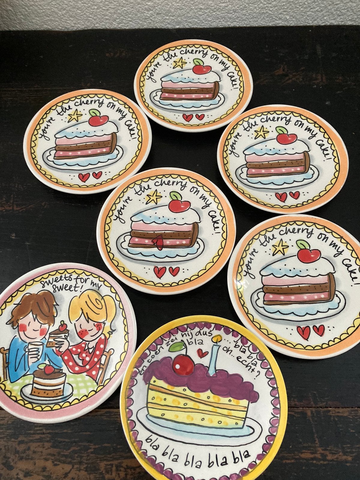 Blond Amsterdam 7 petitfour schaatjes/pfjes, Huis en Inrichting, Keuken | Servies, Blond Amsterdam, Ophalen of Verzenden, Aardewerk