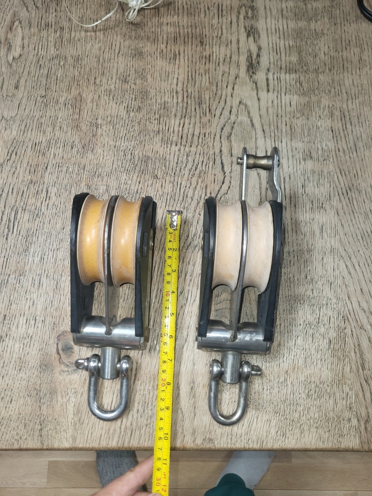 Set van 2 Gebruikte grote 22mm Blokken voor Zeilboot, Ophalen of Verzenden, Gebruikt, Lijn of Blok
