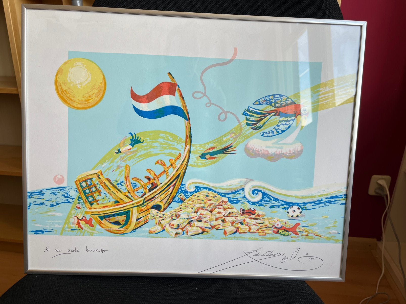 Rob Clous De Gele Baan zeefdruk 12/200 (50x40 cm), Ophalen