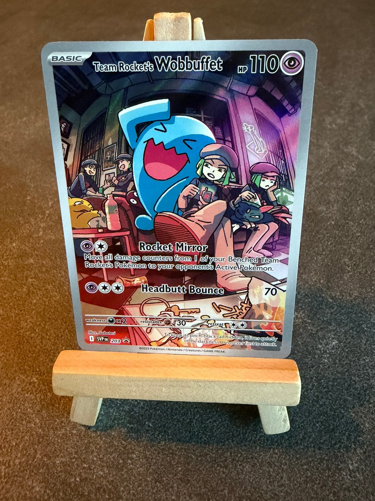 Team rocket’s Wobbuffet Pokémon promo svp 203, Ophalen of Verzenden, Zo goed als nieuw