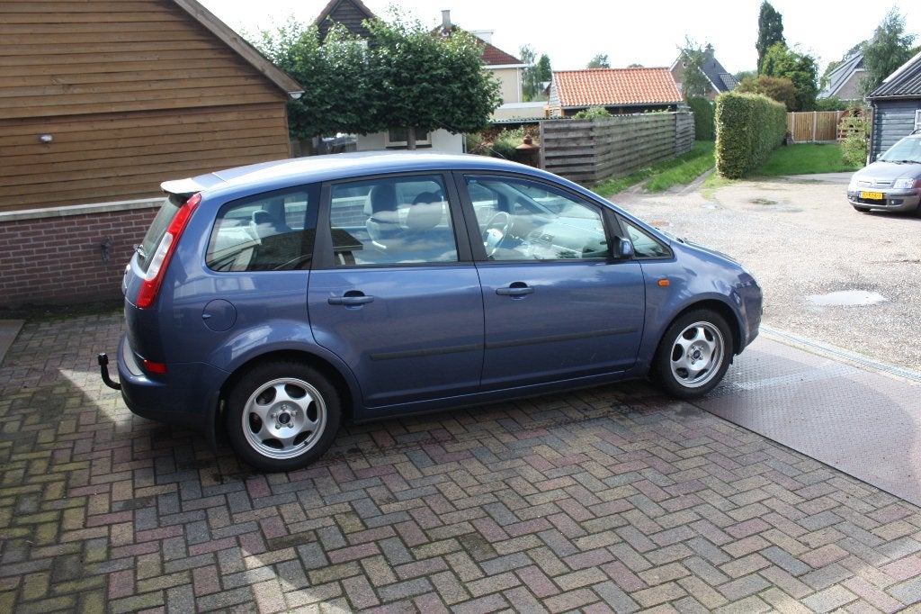 Ford C-Max 1.8 92KW 2006 Blauw, Airco, trekhaak, cruise con., Auto's, Voorwielaandrijving, Trekhaak, 125 pk, 4 cilinders