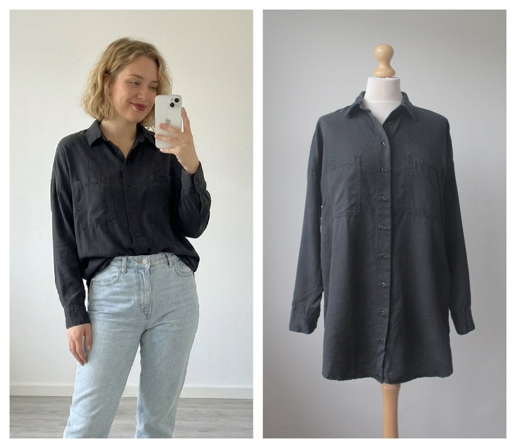 Alix the label - stoere ruime zwarte blouse - maat XS / S, Alix the label, Verzenden, Zwart, Zo goed als nieuw