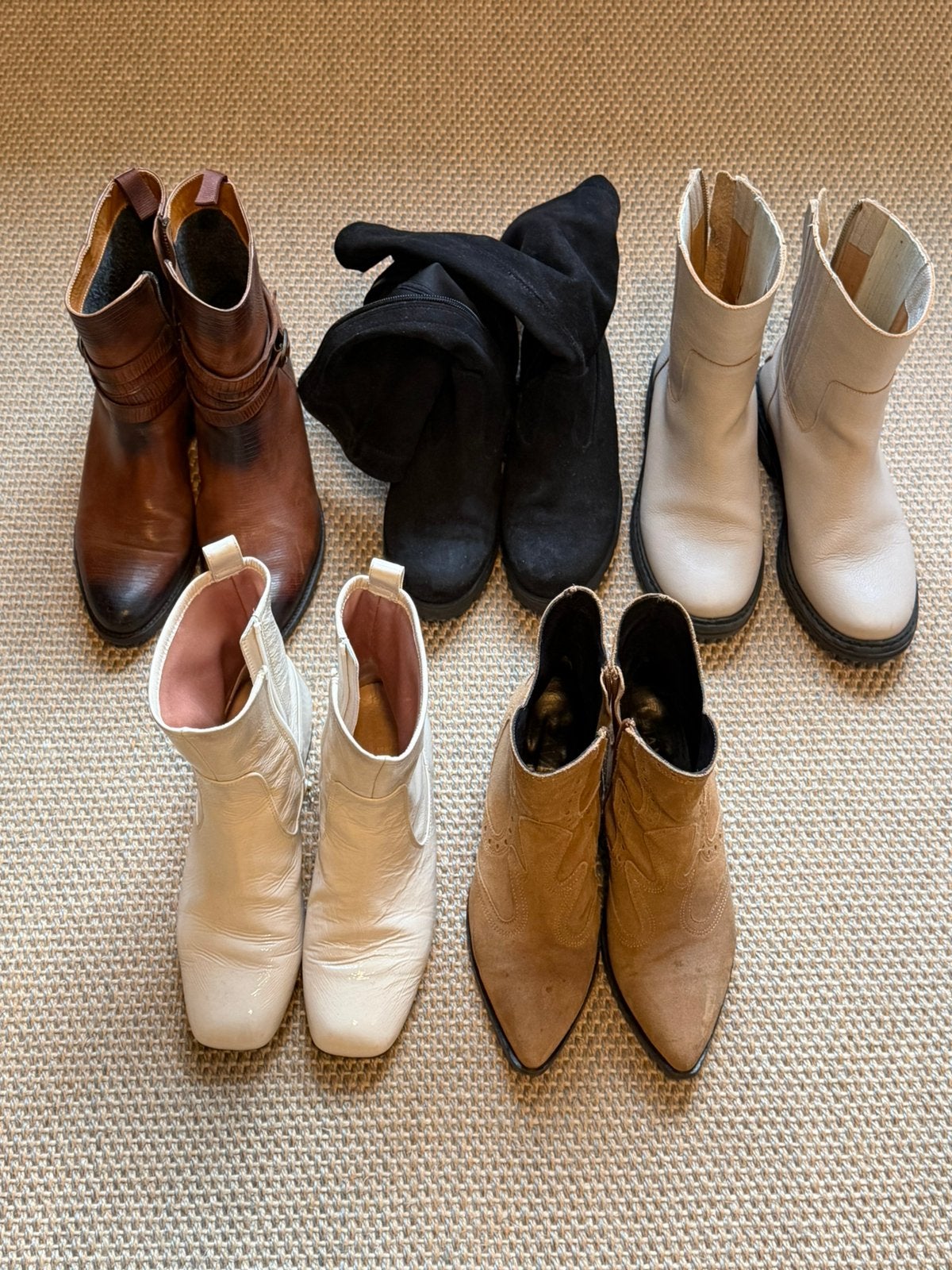 Partij 5 paar dames laarzen - merkschoenen - maat 37, Ophalen of Verzenden, Gedragen, Overige kleuren