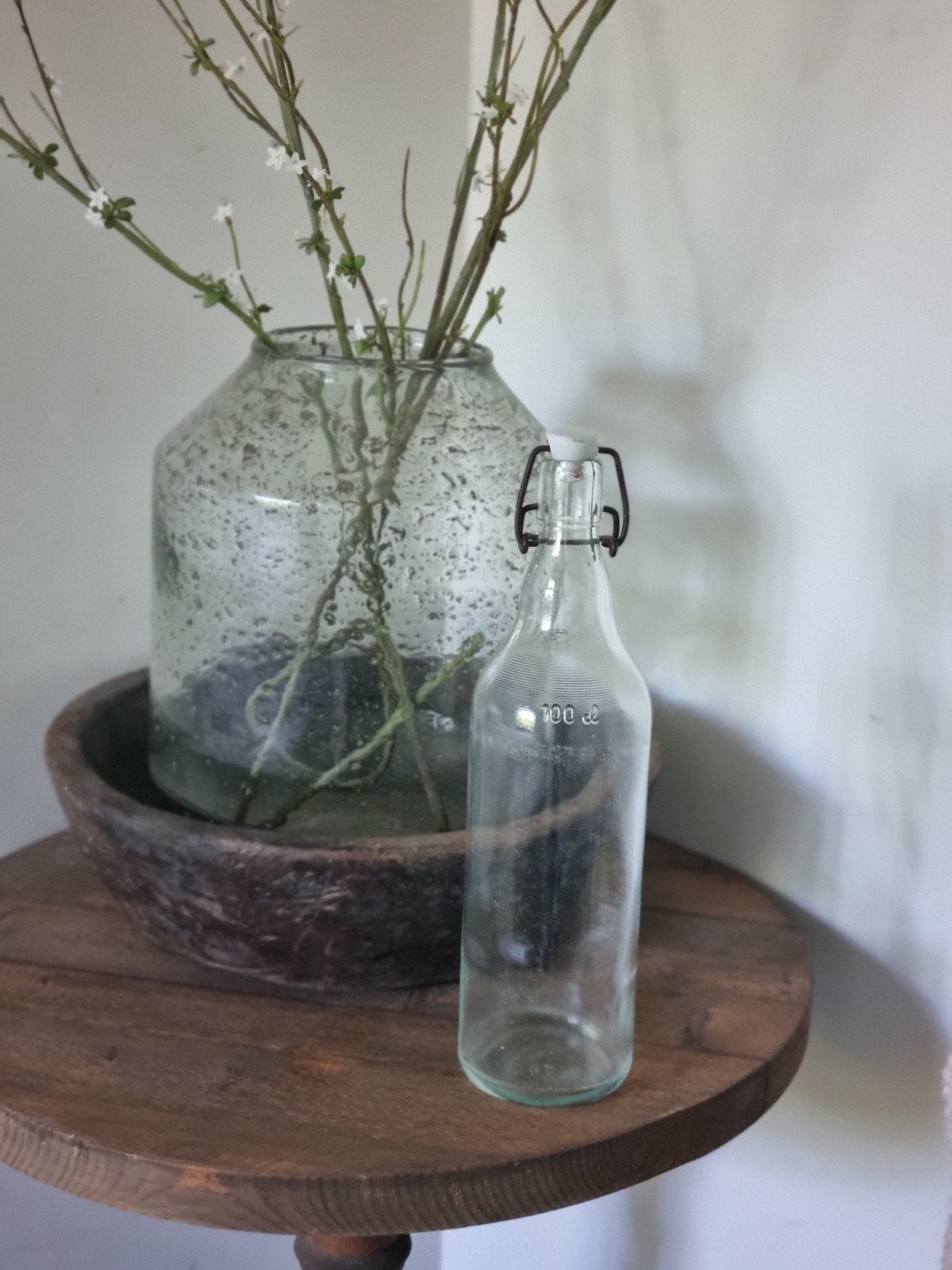 Oude brocante weckfles, Ophalen
