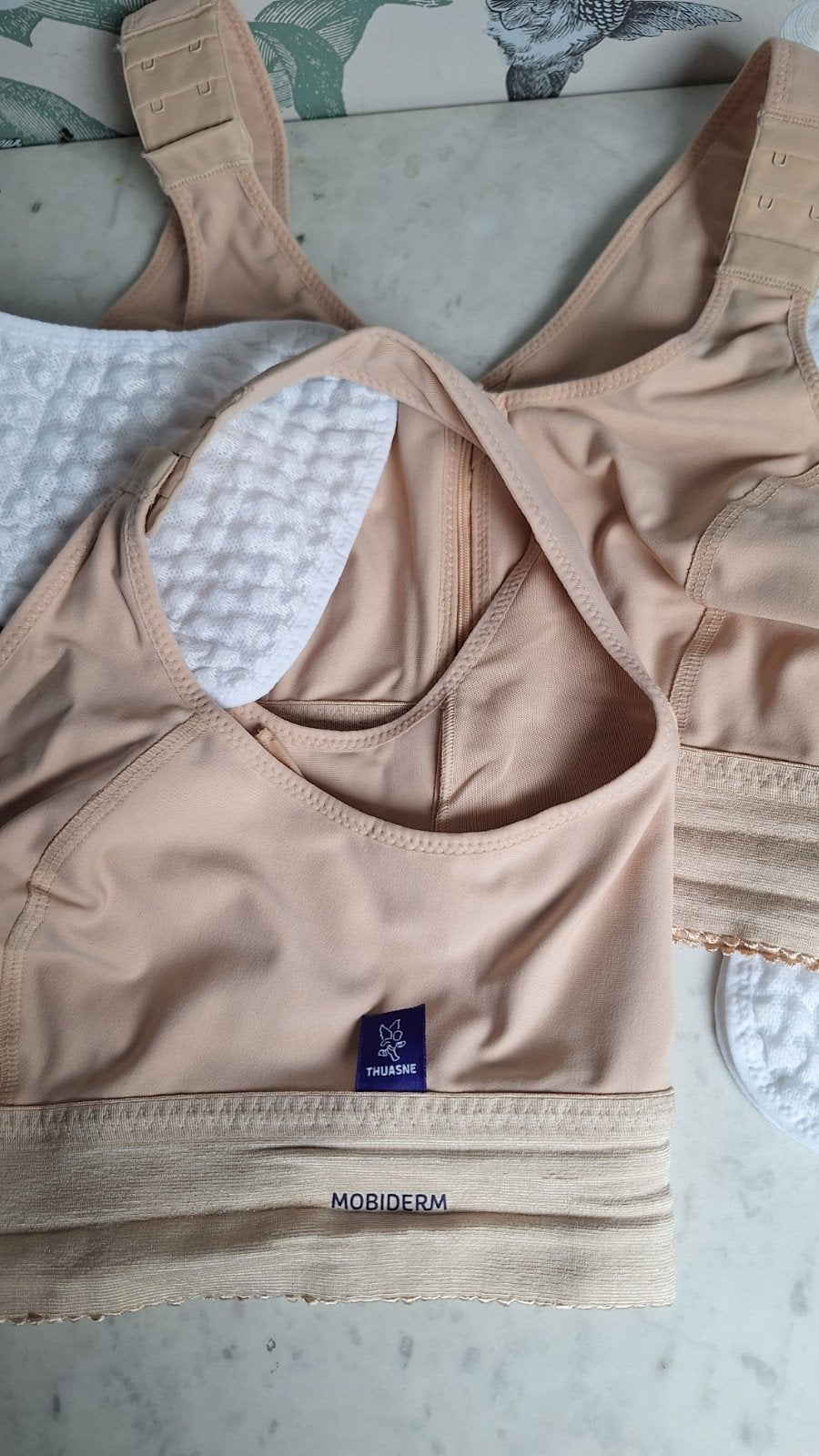 2 Thuasne Mobiderm compressie bh's, maat B/C, 80-85cm, Kleding | Dames, Thuasne, Ophalen of Verzenden, Beige, BH