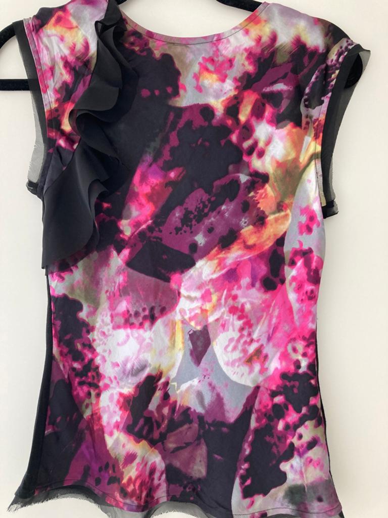 Prachtiged zijden Karen Millen designer top, 36. Ongedragen, Ophalen of Verzenden, Zo goed als nieuw, Roze, Maat 36 (S)