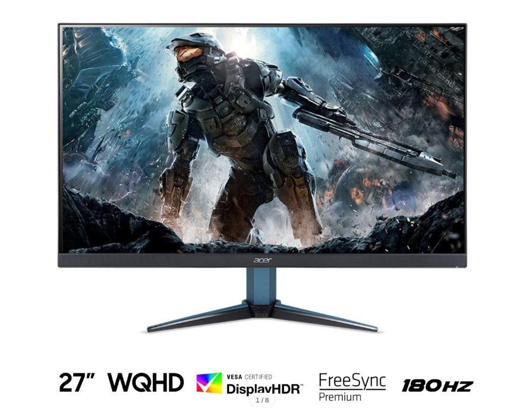 Acer Nitro 27" • 2560x1440 (Quad HD) @ 180Hz • IPS • 1ms, Computers en Software, Monitoren, Minder dan 1 ms, Zo goed als nieuw