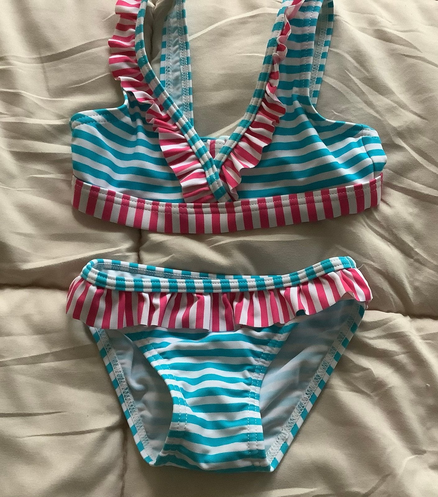 Leuke gestreepte bikini voor meisjes - Maat 98, Ophalen of Verzenden, Zo goed als nieuw, Meisje, Sport- of Zwemkleding
