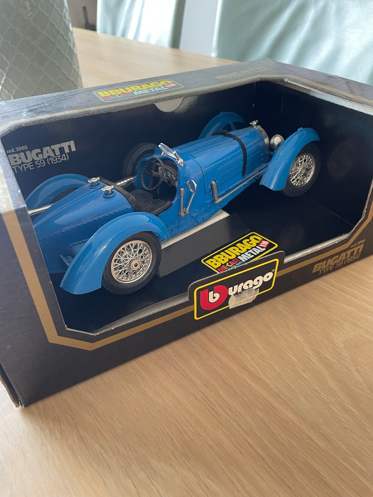 Bburago Bugatti Type 59 (1934) Die-Cast Model 1:18, Hobby en Vrije tijd, Modelauto's | 1:18, Ophalen, Zo goed als nieuw, Auto