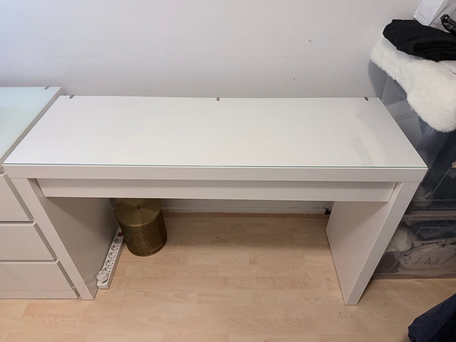 IKEA Kaptafel met glasplaat - 120x78 cm, Ophalen, Gebruikt, 100 tot 150 cm, Glas