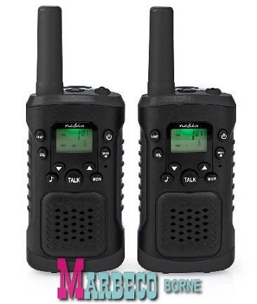 Portofoon, Walkie Talkie set Nedis, max. 6KM, incl. oortjes, Met broekklem, Nedis, Nieuw, 2 to 5 km