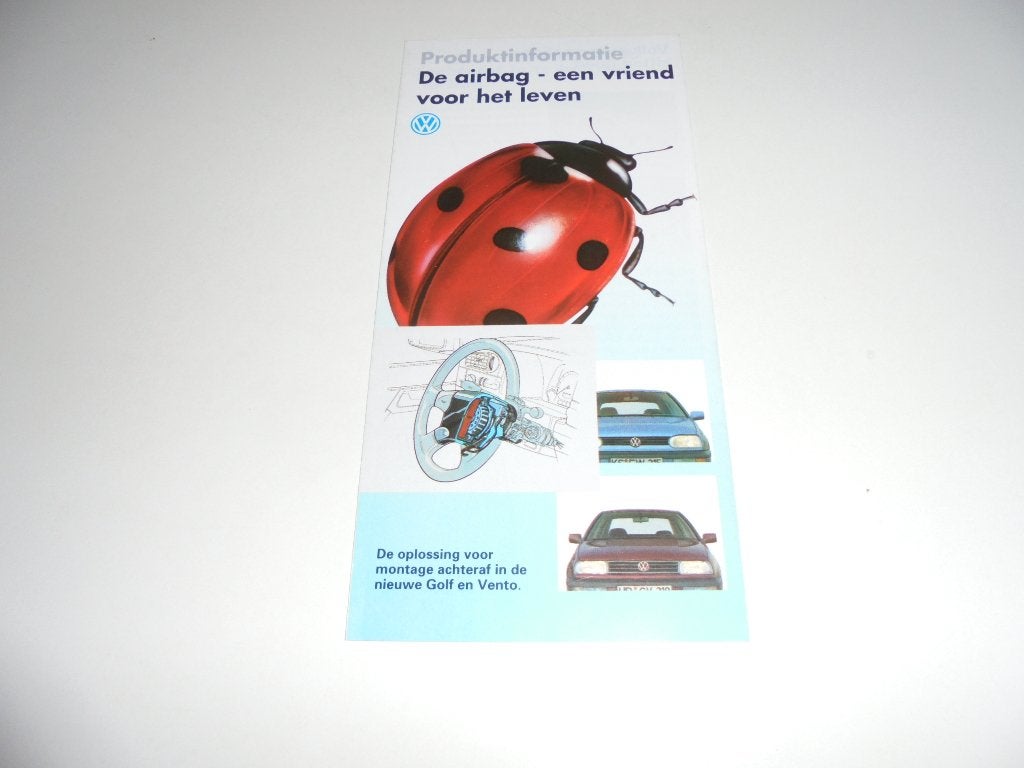 kleine brochure Volkswagen airbags achteraf inbouw 1993, Ophalen of Verzenden, Nieuw, Volkswagen