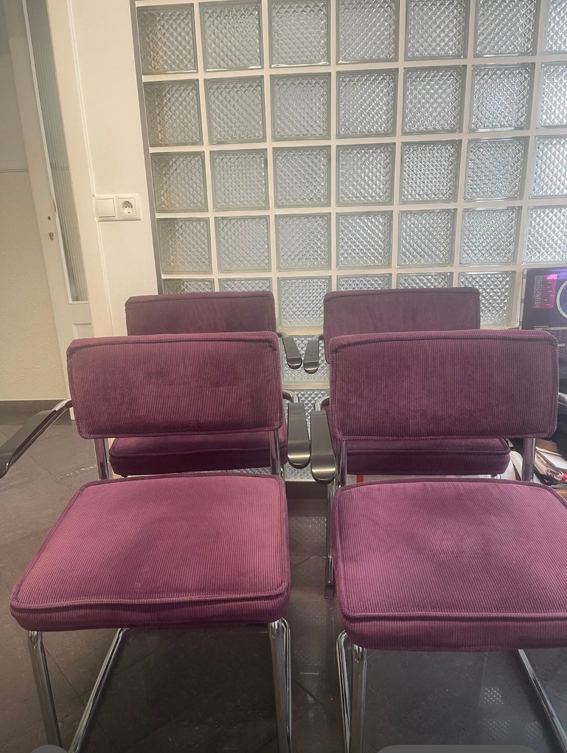 4x RVS Bruut Ridge Rib Stoelen, Ophalen of Verzenden, Zo goed als nieuw, Grijs, Vier