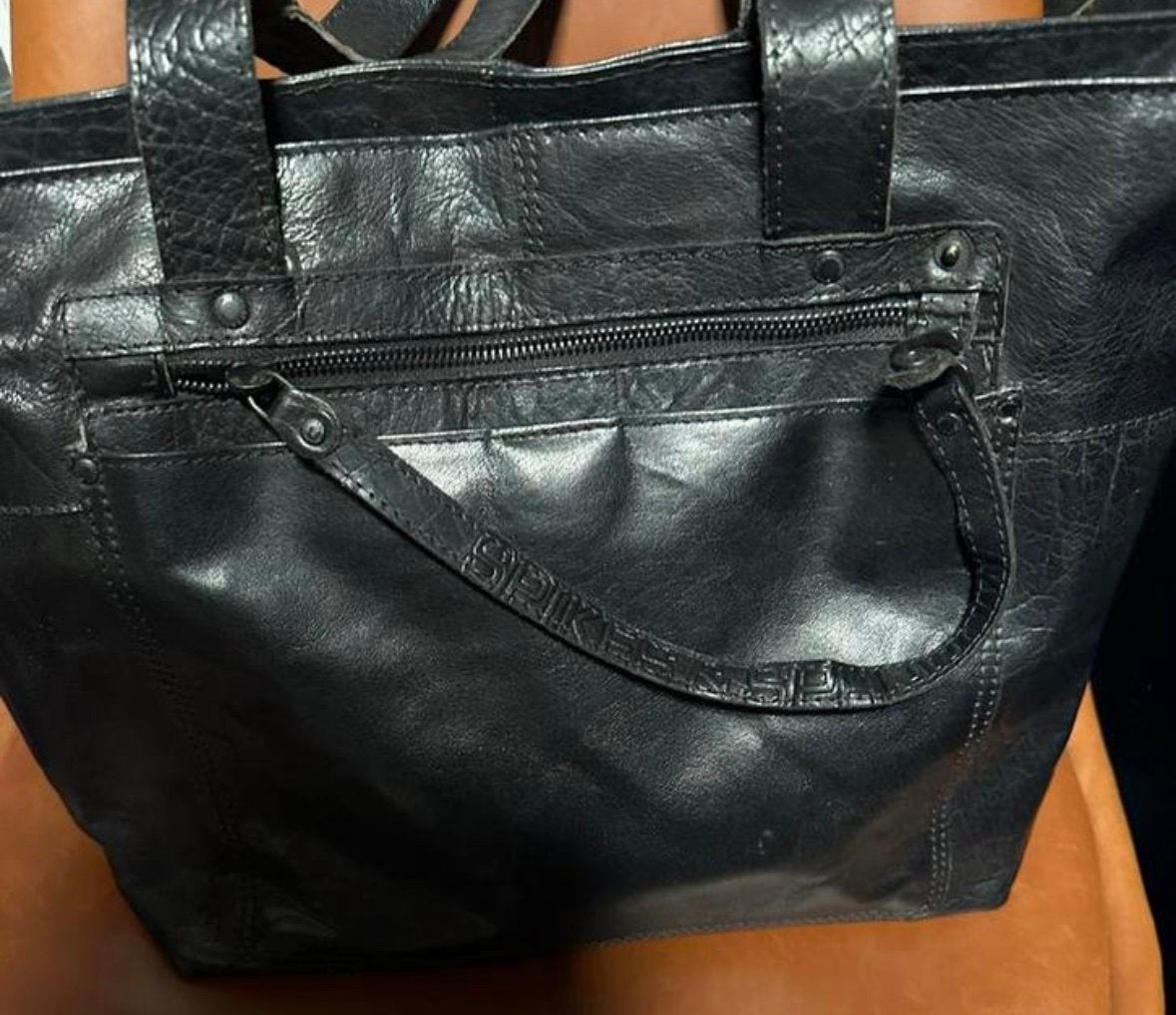 Zwart Leren Tas spikes en Sparrow, Ophalen of Verzenden, Gebruikt, Zwart, Overige typen