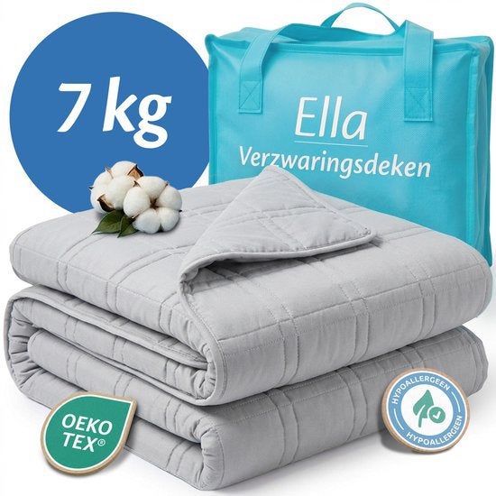 Ella verzwaringsdeken 7kg 150x200, Ophalen, Eenpersoons, Grijs, Deken of Dekbed