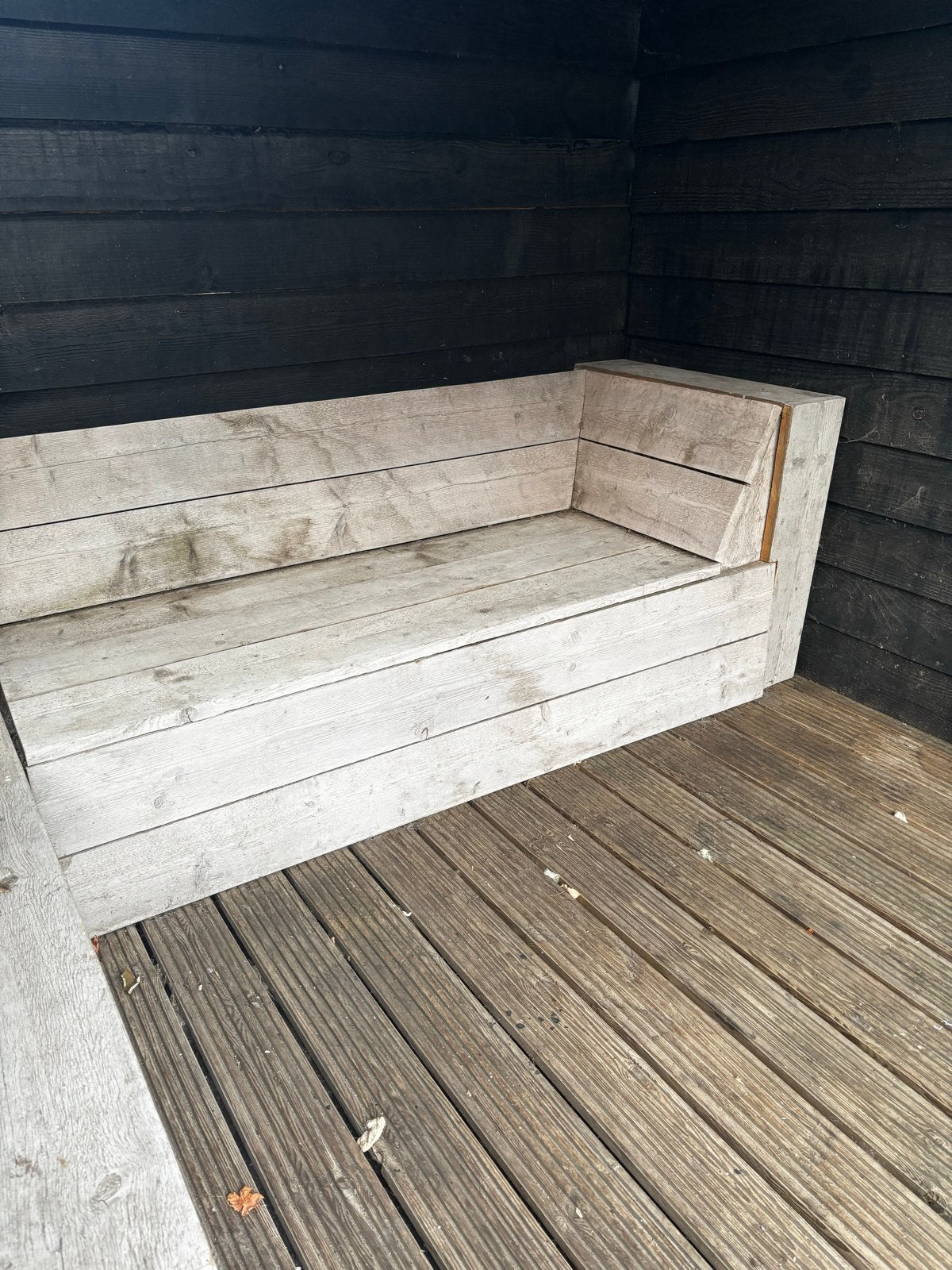 Steigerhouten hoekbank 180x220 cm voor tuin/overkapping, Tuin en Terras, Tuinbanken, Ophalen, Gebruikt, Hout